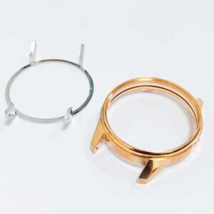 Customized CNC Turning Milling High End Stainless Steel Watch Case Gold Plating
